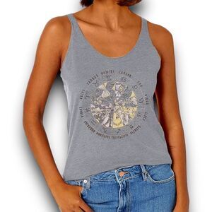 FIFTH SUN Horoscope Zodiac Wheel Racerback Tank in Gray Size XXL NEW